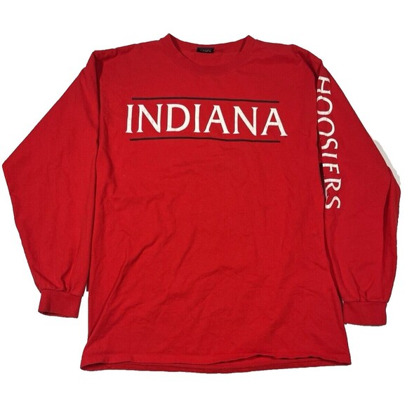 Vintage 90s Galt‎ Sand Indiana Hoosiers Double Sided Long Sleeve Tee Made in USA - Picture 1 of 5